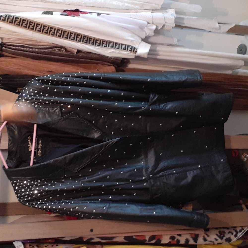 Leather / Rhinestone coat